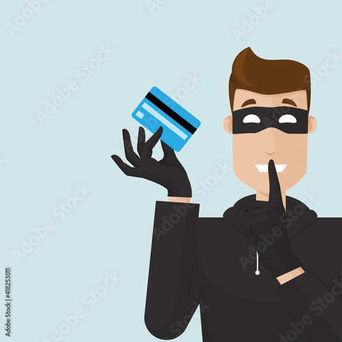 The thief steals credit data from the visa.