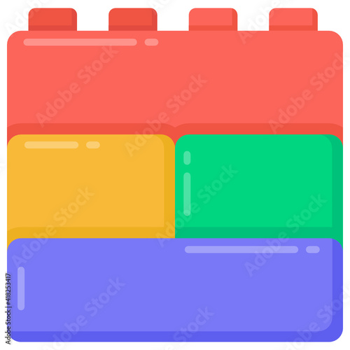  Kids blocks in flat icon, editable vector