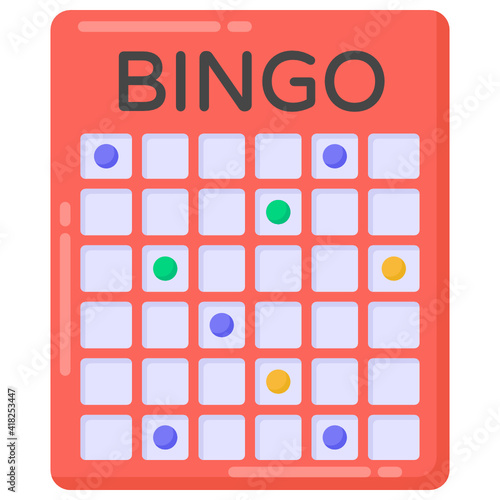 
Bingo game in flat style icon, editable vector 


