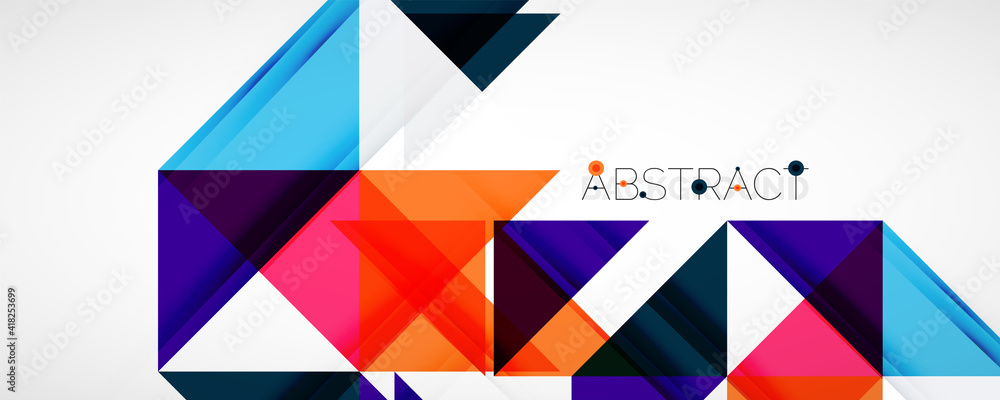 Fototapeta premium Set of vector triangle geometric backgrounds. Vector illustration for covers, banners, flyers and posters and other designs