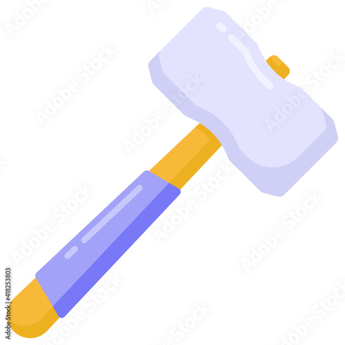 
Sledge hammer mallet in flat trendy and unique icon 

