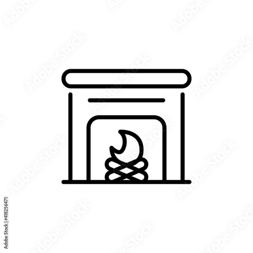 Fireplace icon in vector. Logotype