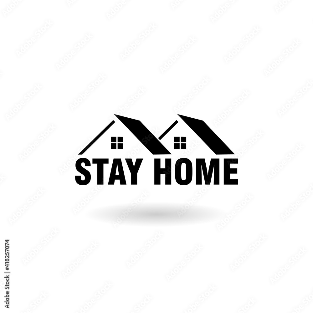 Stay Home icon with shadow Stay Home icon with shadow