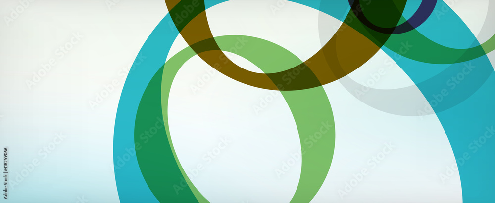 Fototapeta premium Ring geometric shapes, o letter repetition wallpaper. Abstract background for business or technology presentations, internet posters or web brochure covers