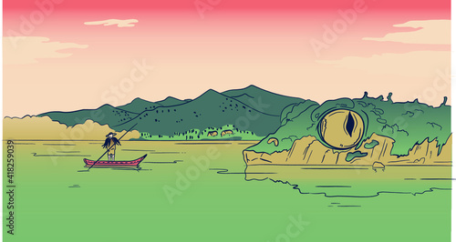 japanese ukiyoe style of scenery