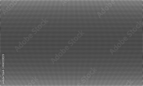 Led screen texture. Lcd display with points. TV pixeled background. Electronic diode effect. Monochrome television videowall. Analog digital monitor. Projector grid template. Vector illustration.