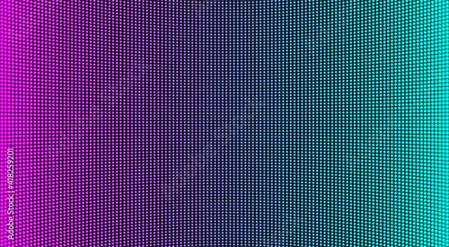 Led screen texture. Lcd digital monitor. Analog display. Electronic diode effect. Color television videowall. Projector grid template. Pixeled background with points. Vector illustration.