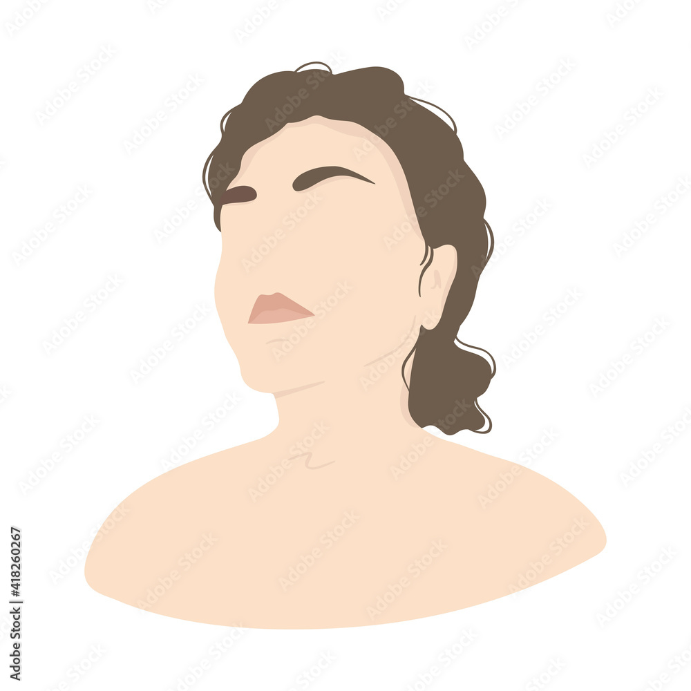 Silhouette of a woman. The concept of tenderness, comfort, care, self-love. Vector illustration on a white background for a logo, business cards, certificates, diplomas. Silhouette of a woman. The concept of tenderness, comfort, care, self-love. Vector illustration on a white background for a logo, business cards, certificates, diplomas.