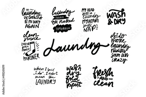 Laundry quotes for your design. Hand lettering