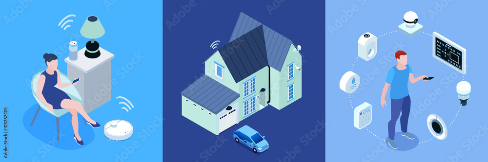 Smart Home Isometric Concept Smart Home Isometric Concept