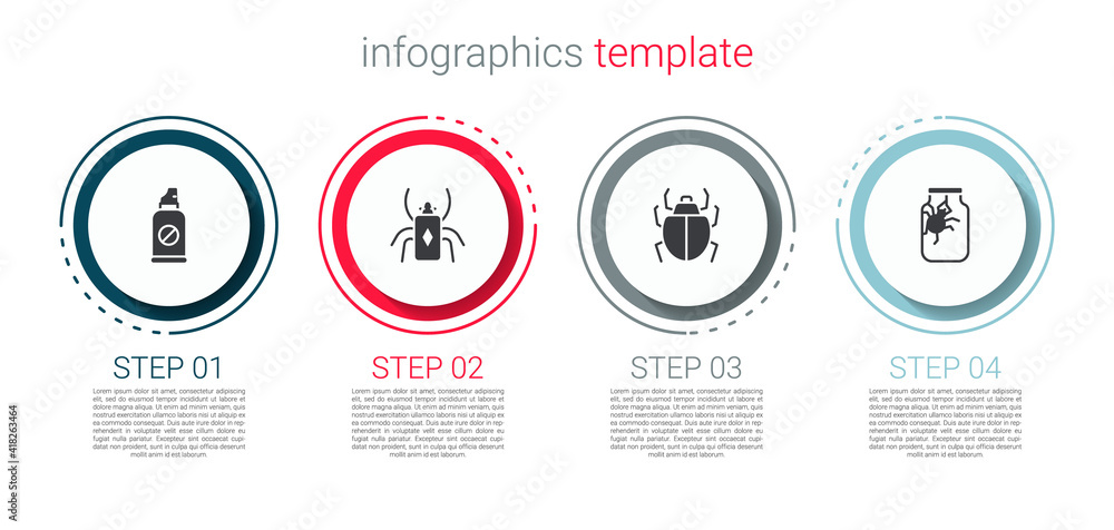 Set Spray against insects, Beetle bug, Mite and Spider jar. Business infographic template. Vector. Set Spray against insects, Beetle bug, Mite and Spider jar. Business infographic template. Vector.