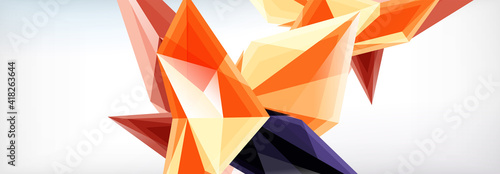 Vector 3d triangles and pyramids abstract background for business or technology presentations, internet posters or web brochure covers