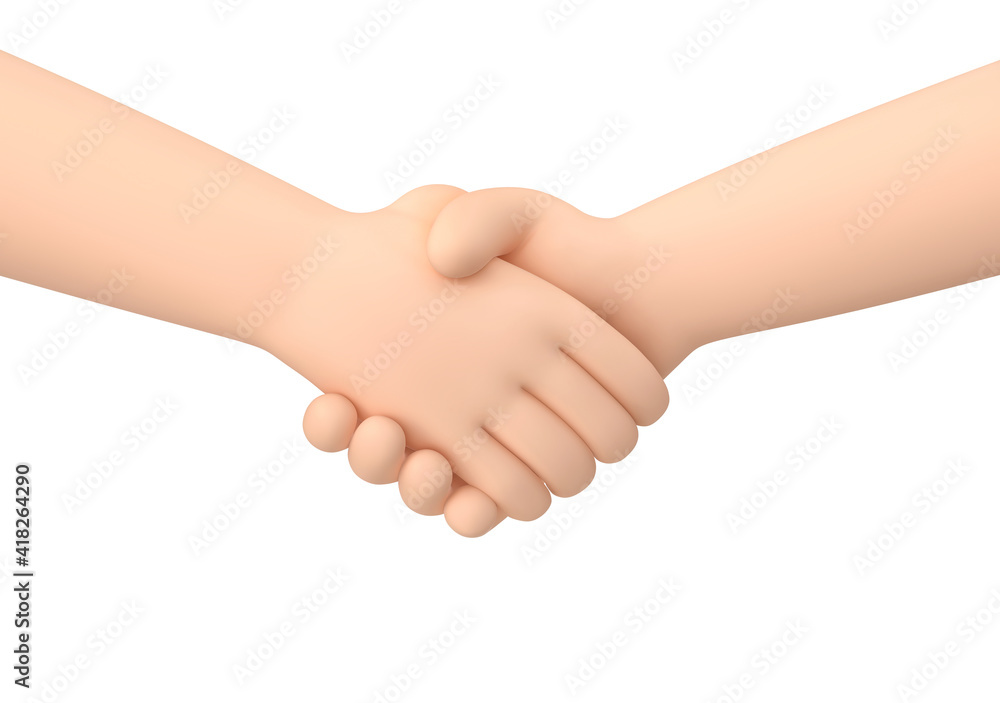 Friendly handshake, business handshake isolated on white Friendly handshake, business handshake isolated on white