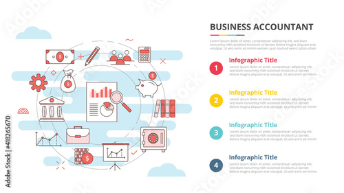 business accountant concept for infographic template banner with four point list information