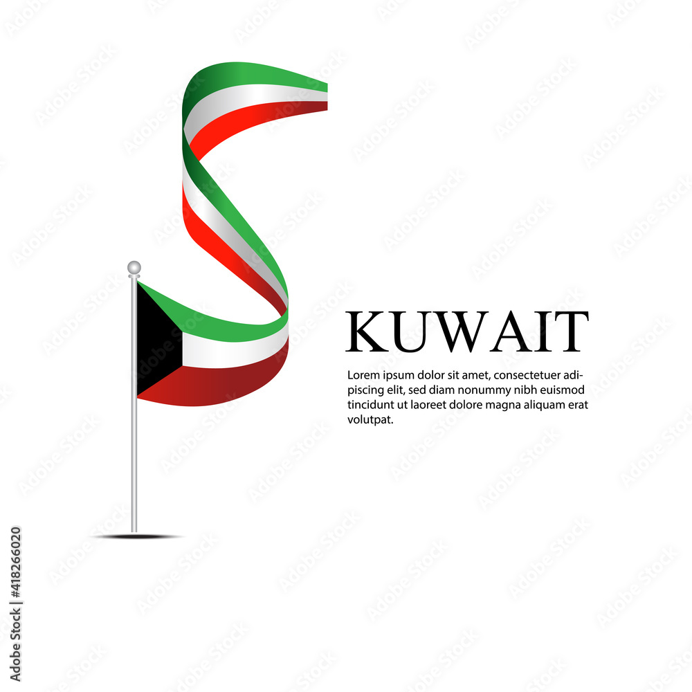 Obraz premium Kuwait FLAG Vector Template Design Illustration