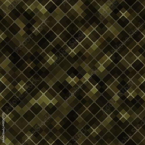 Vector patchwork background with brown khaki and olive tiles geometric ornament