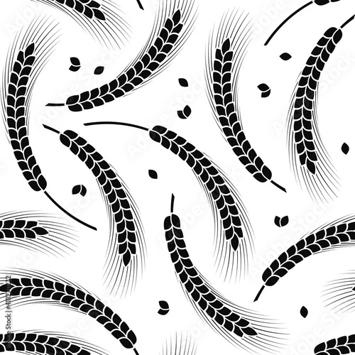 ears of black and white make up a seamless pattern