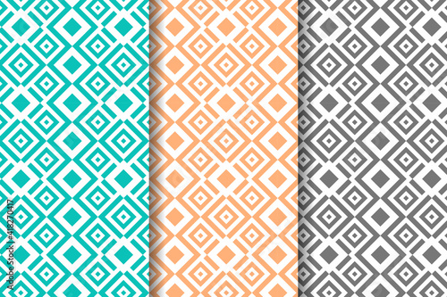 Set of vector modern seamless pattern ,pastel colors textile print,stylish background, abstract texture, monochrome fashion design, bed sheets or pillow pattern. Square shape.