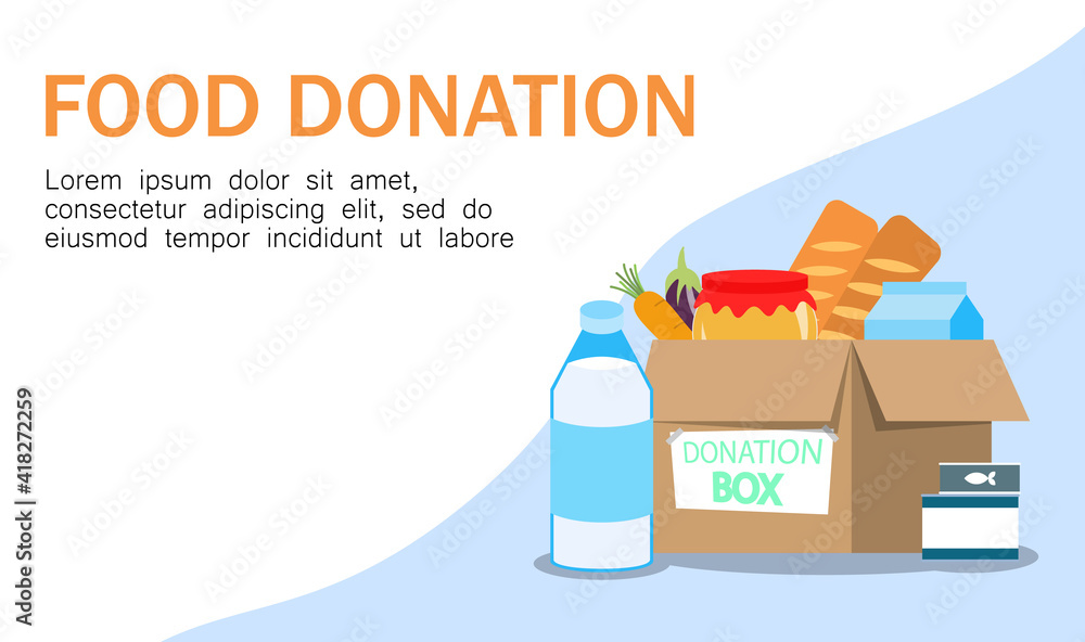 Food Bank simple concept illustration. Can use for web banner ...