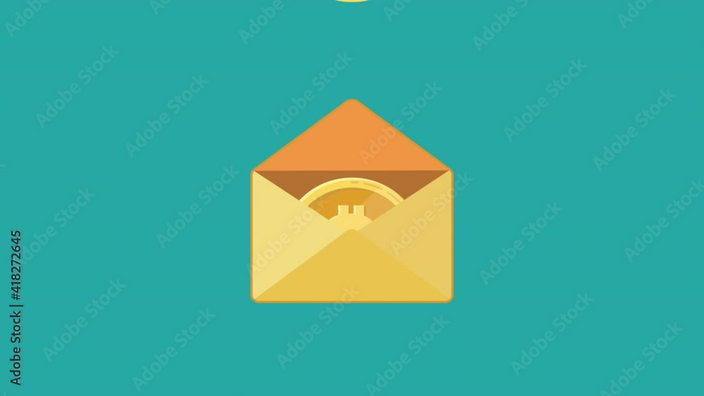 Replenishment of envelope with Dollars coins. Animation of donation. Envelope with money. Collecting currency. Fundraising business concept. Financial contribution to charity online. Alpha Channel. 4K