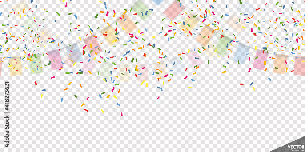 colored garlands and confetti party background colored garlands and confetti party background