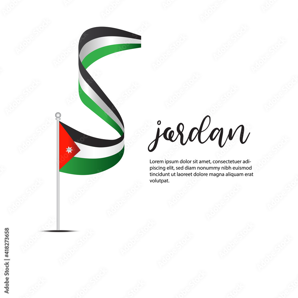 Jordan flag TEMPLATE DESIGN vector illustration on a white background ...
