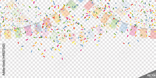 colored garlands and confetti party background