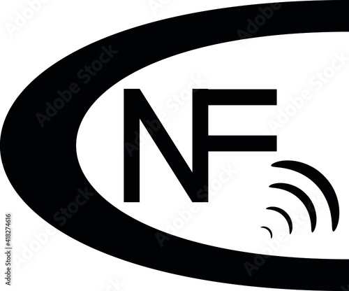 icon Near field communication. NFC mark made in black and white