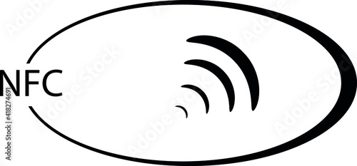 icon Near field communication. NFC mark made in black and white