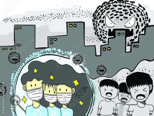 How to protect yourself from corona virus vector