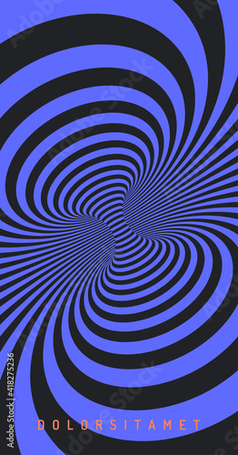 Abstract background made of distorted lines. Pattern with optical illusion. Psychedelic stripes. Vector illustration for brochure  flyer  card  banner or cover.