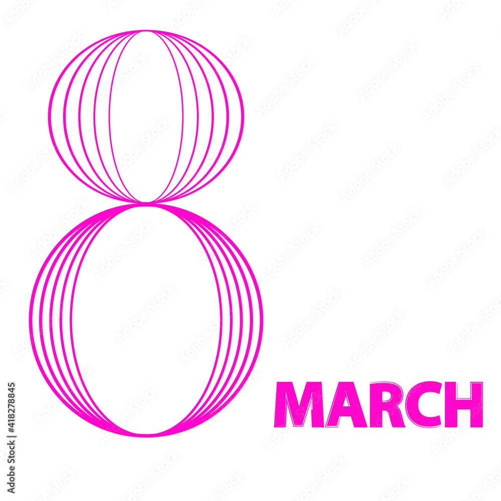 Greeting cards with infinity line. International womans day . 8 march . Handwritten lettering typography Greeting cards with infinity line. International womans day . 8 march . Handwritten lettering typography