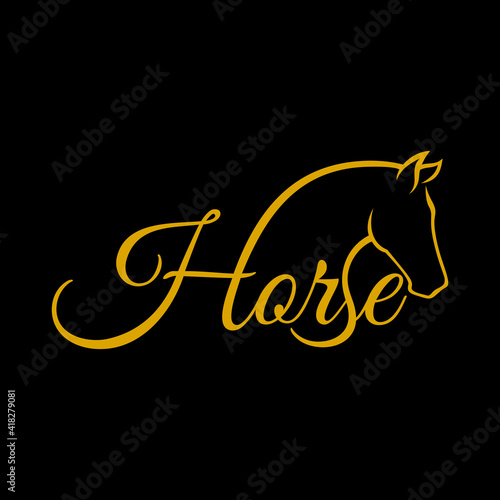 Modern horse letter S logo. Vector illustration.