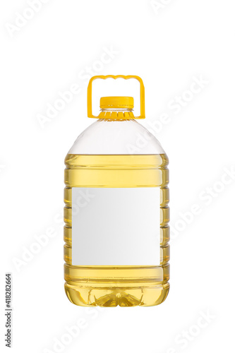 Big bottle of oil mockup with yellow cap