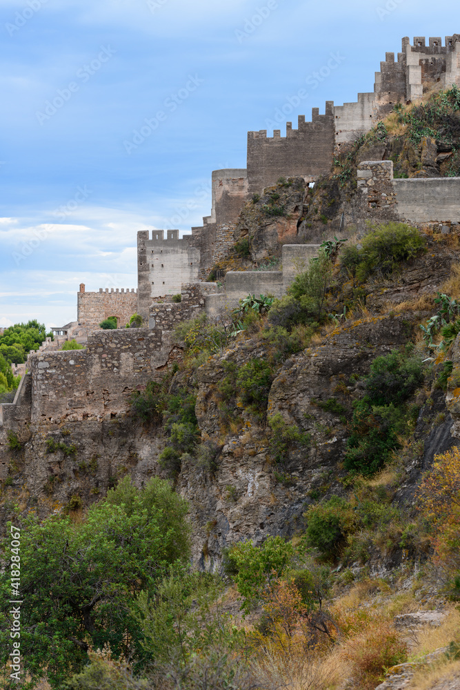 Vista parcial del castillo de Sagunto, en la provincia de Valencia. Comunidad Valenciana. España. Europa