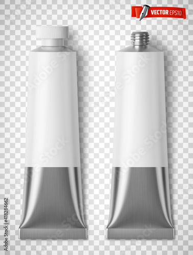 Tubes de peinture vectoriels sur fond transparent