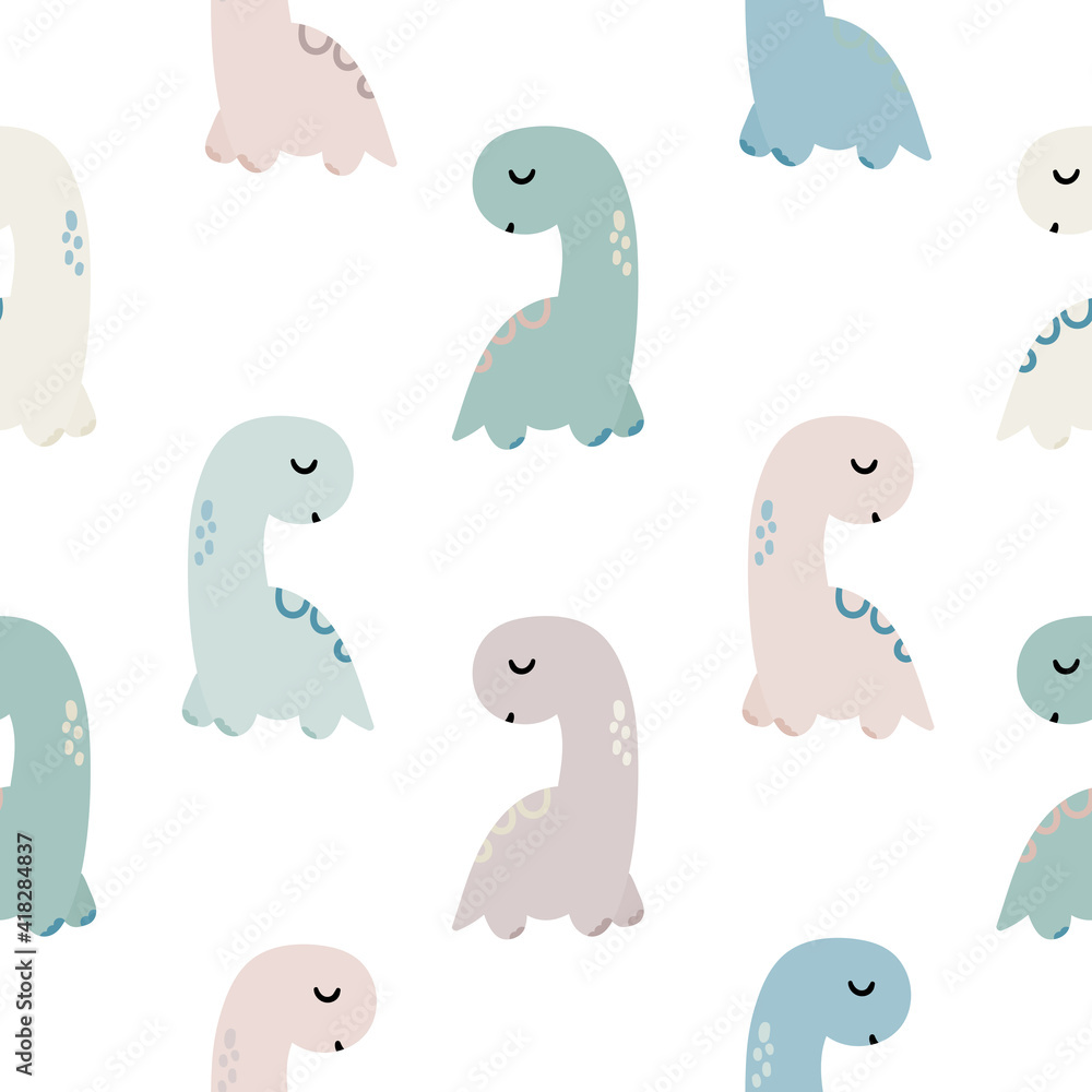Obraz premium Cute dinosaurs Seamless