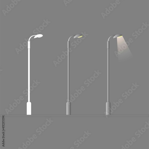 Street lamp, options for images. Electric street lighting.