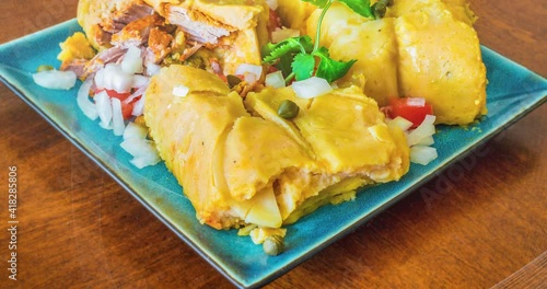 Zoom in to a Nacatamal of the Nicaraguan cuisine