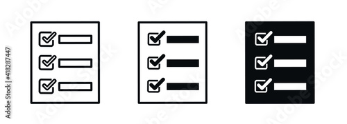 Checklist, complete tasks, to-do list icons set. Flat design graphic elements. Vector illustration. © UKRAINIAN