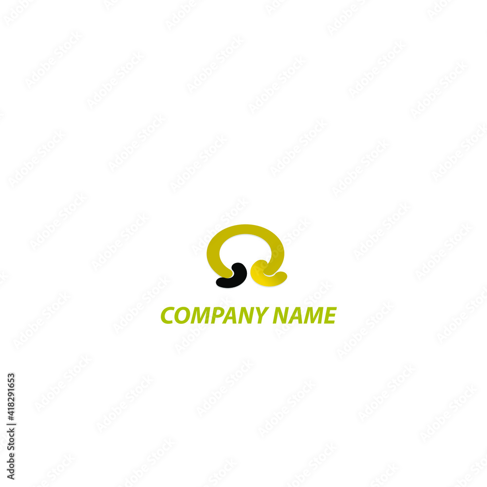 logo for life insurance companies with the theme of two people side by side in yellow gradations with a simple style 