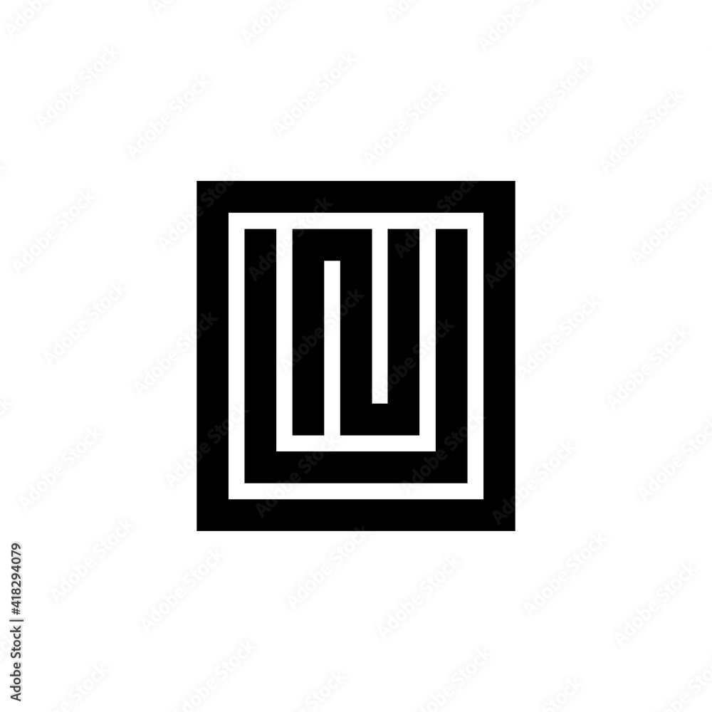 Black letter OUN NUO initial logo icon Black letter OUN NUO initial logo icon