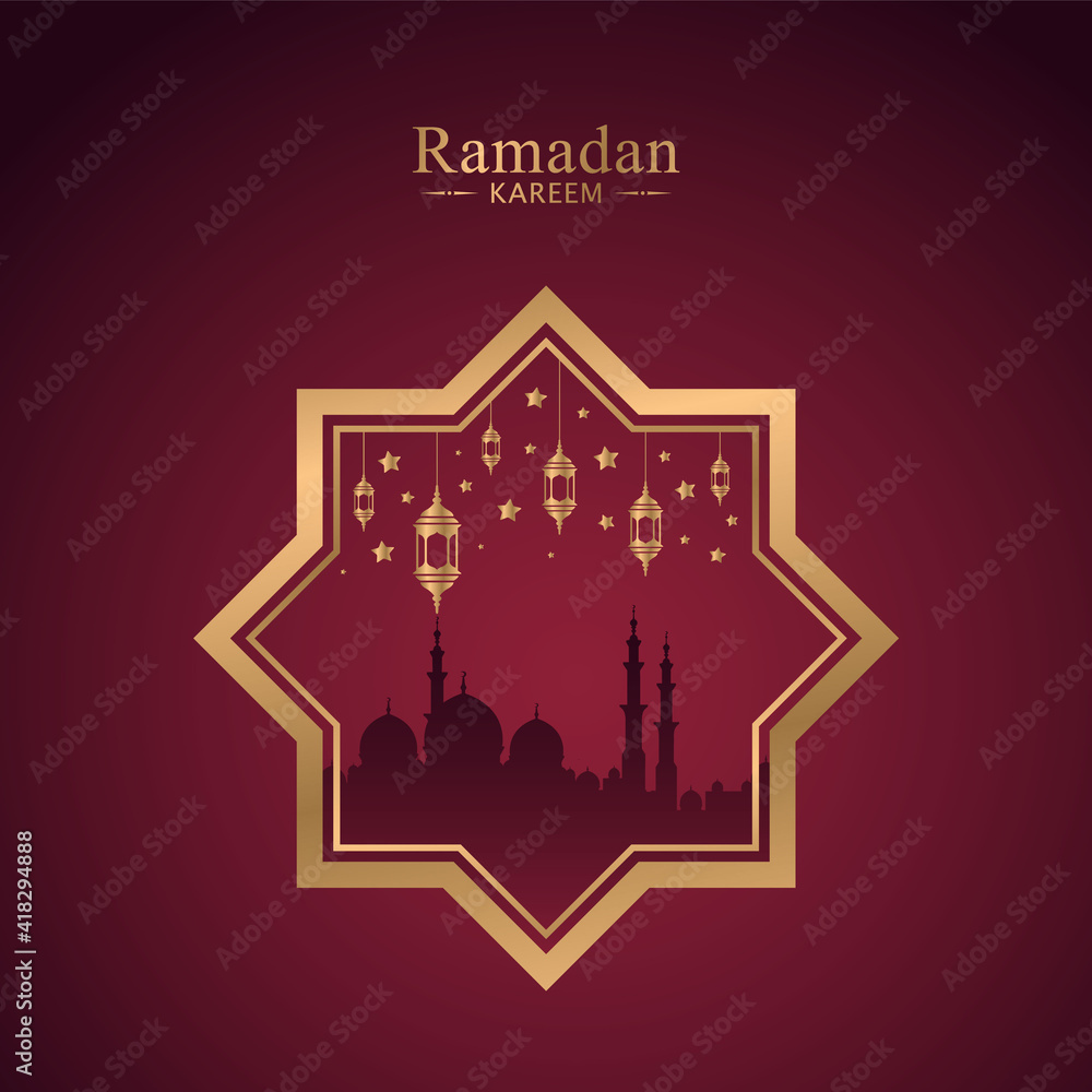 Beautiful Ramadan Kareem background with mandala pattern for greeting card, banner and poster