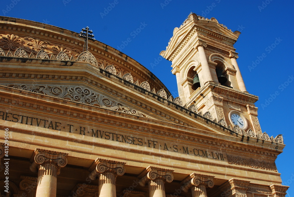 The Mosta Rotunda of Saint Marja Assunta is the most famous basilica in Malta island