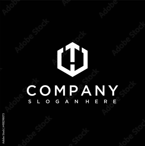 Letter tw hexagon logo design vector illustration, abstract letter tw hexagon logo design template vector image, letter tw hexagon logo image