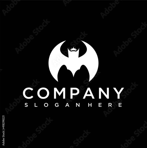bat king silhouette logo design