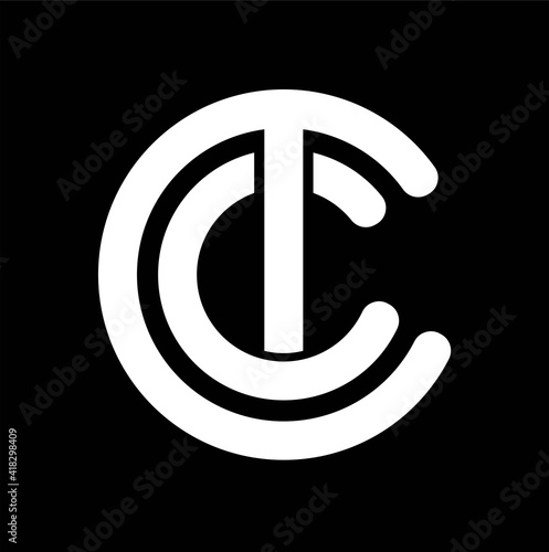letter ct, tc circle  Logo design Vector Image, logo  letter ct circle 