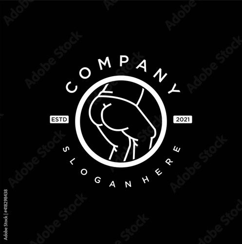 sexy ass vector outline logo design