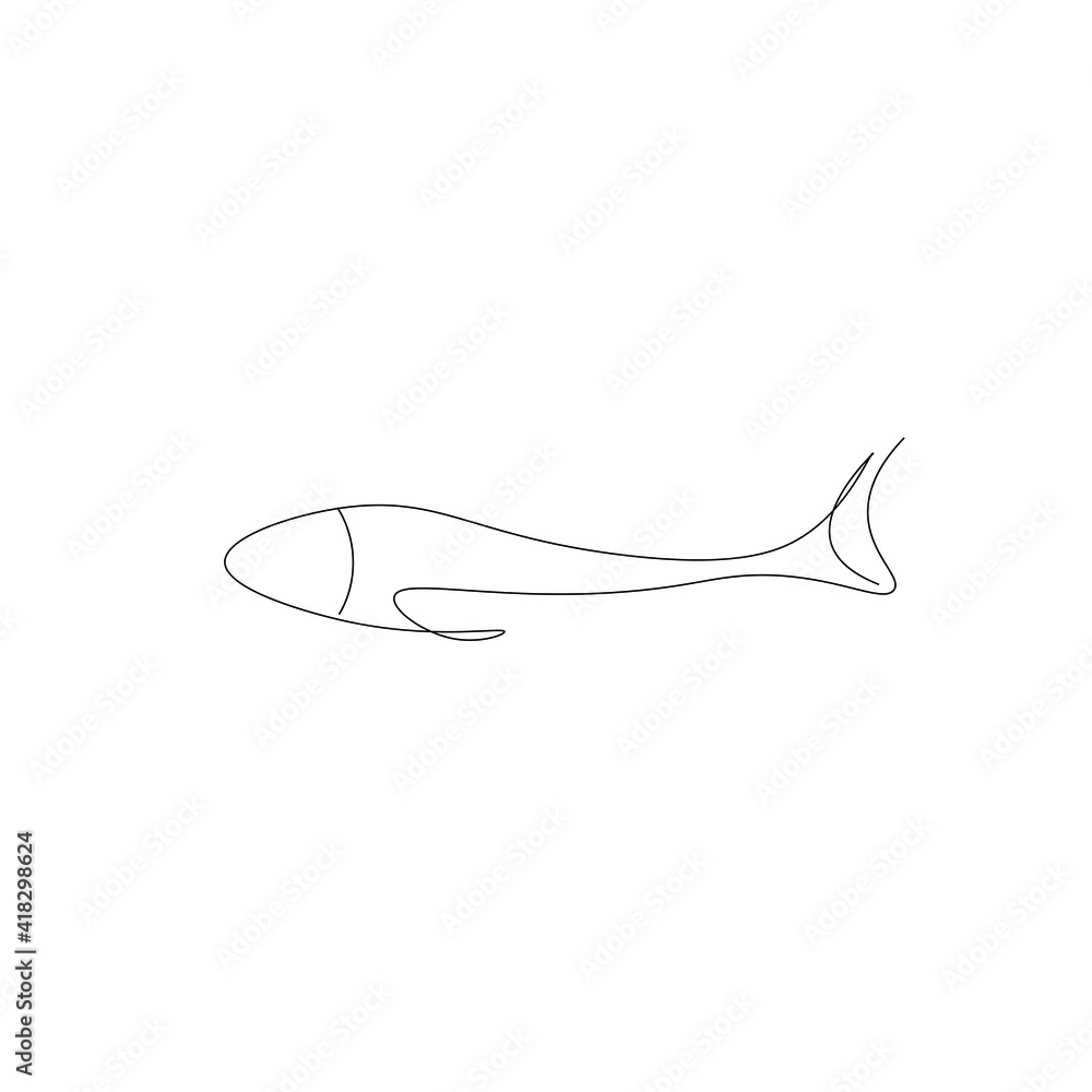 Fish silhouette drawing vector illustration Fish silhouette drawing vector illustration