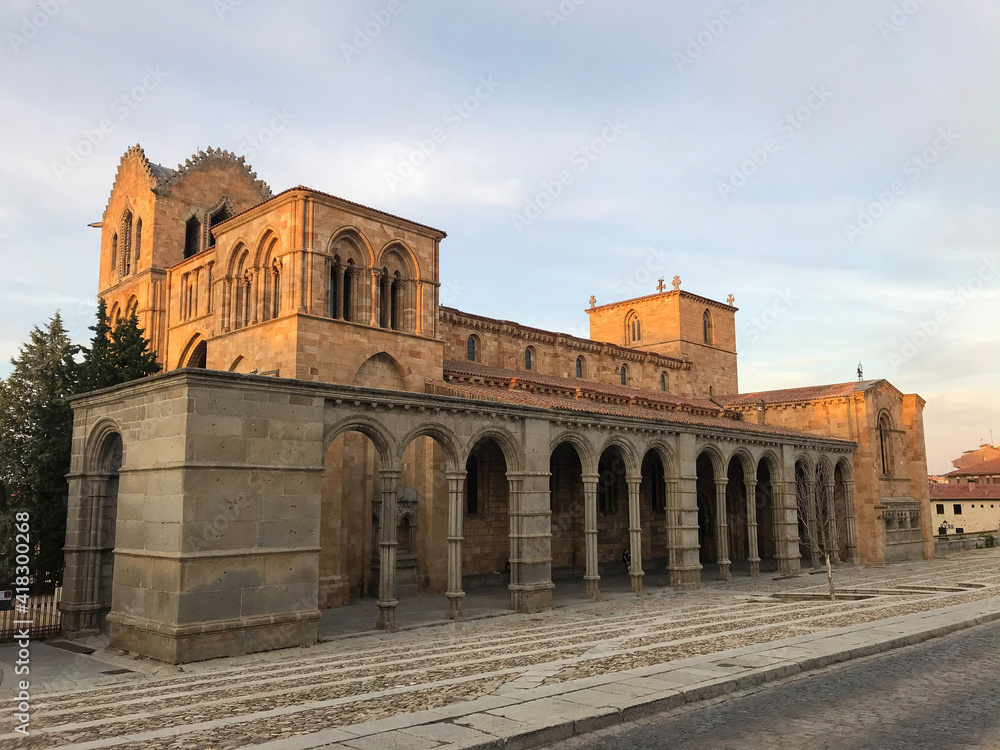 Sunset in St. Vincent's Basilica in Ávila
